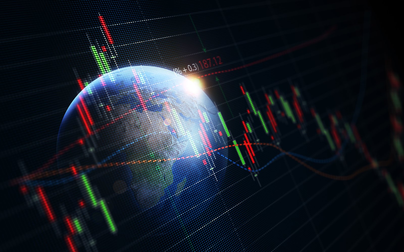 Financial Data Analysis Graph Showing Global Market Trends